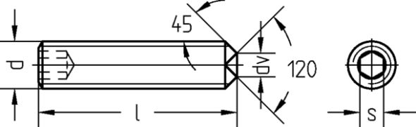 Gewindestift, Innen-6-Kant 1601/002/01 4x5