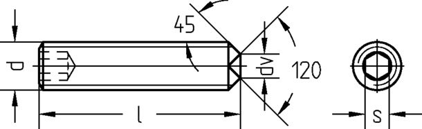 Gewindestift, Innen-6-Kant 1601/002/01 4x5
