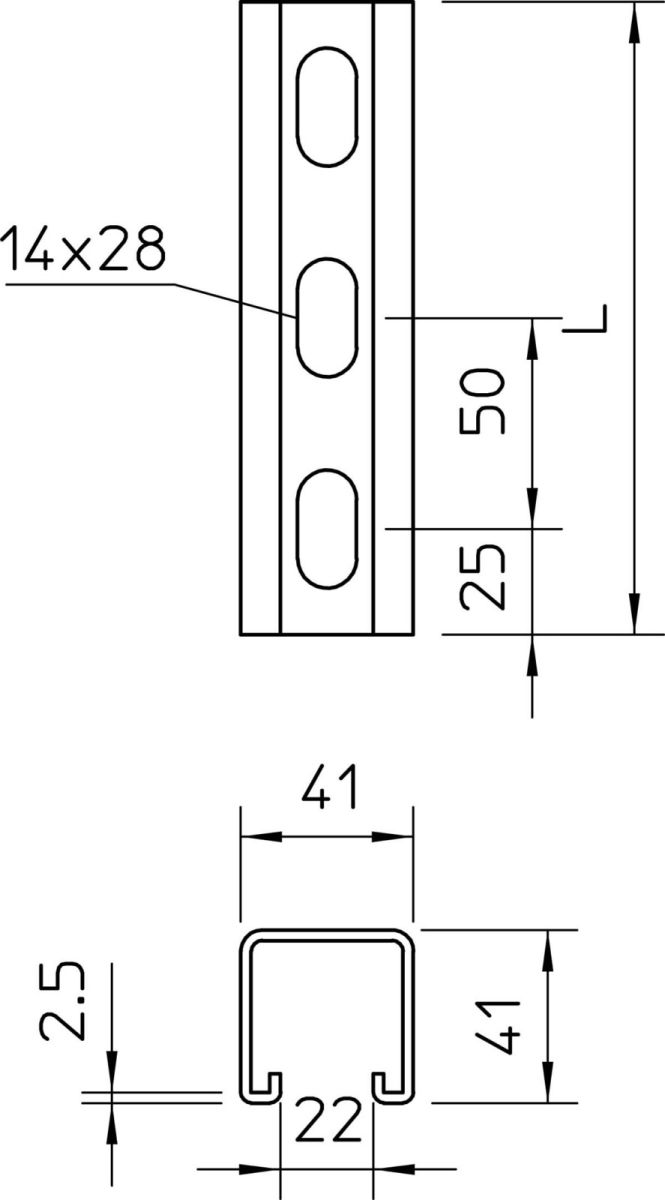 Montageschiene MS4141P0400FT