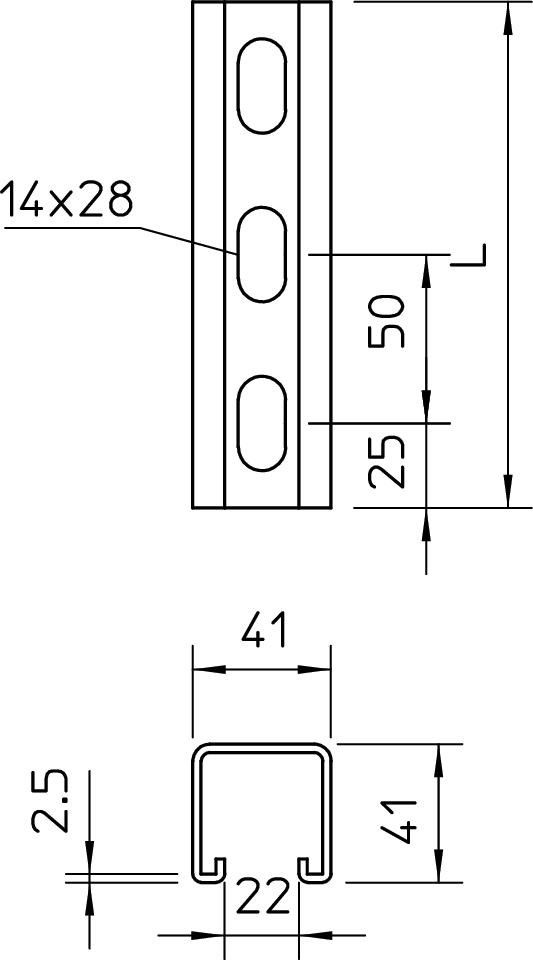 Montageschiene MS4141P0400FT