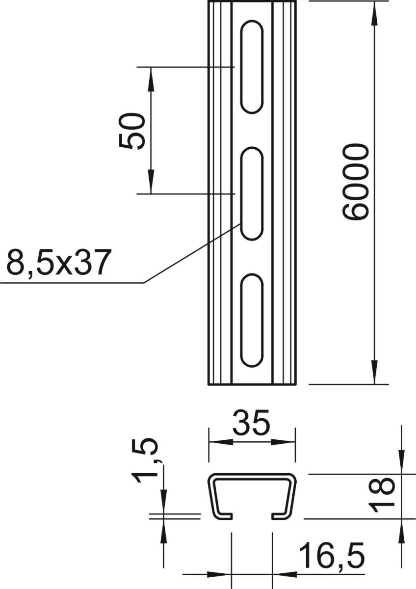 Profilschiene AML3518P6000A2