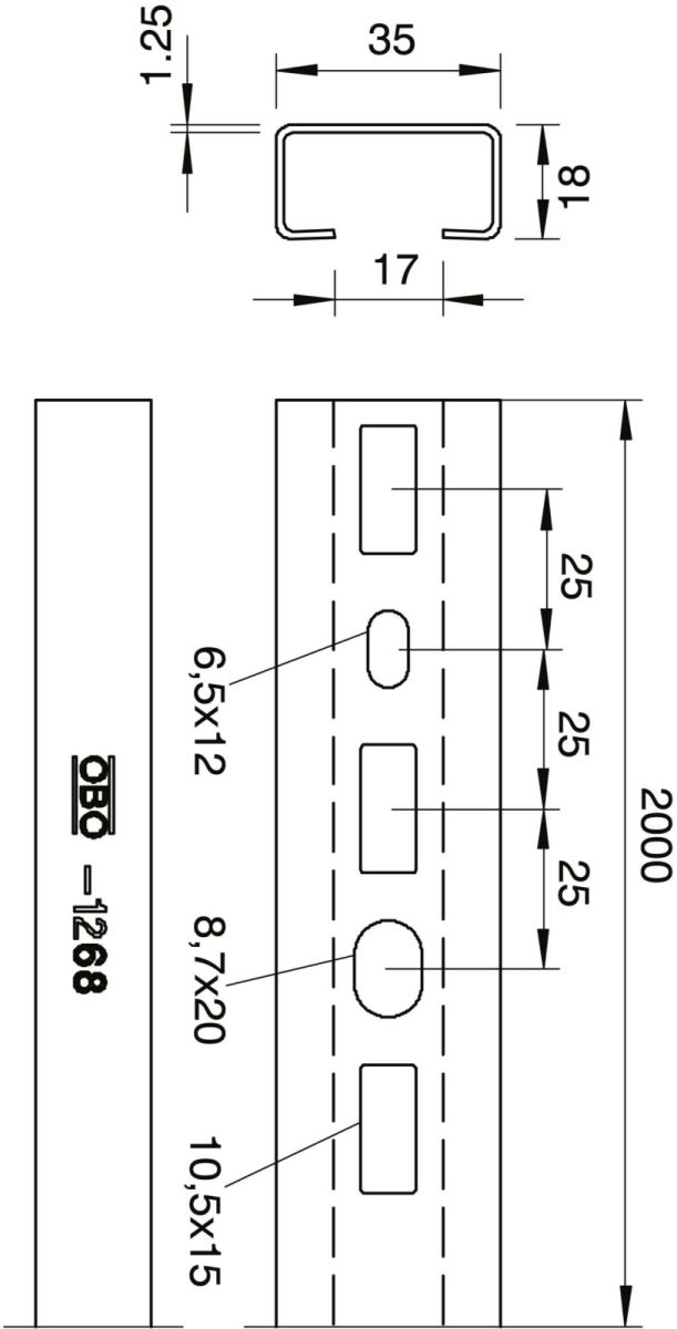 Profilschiene CML3518P1000A2