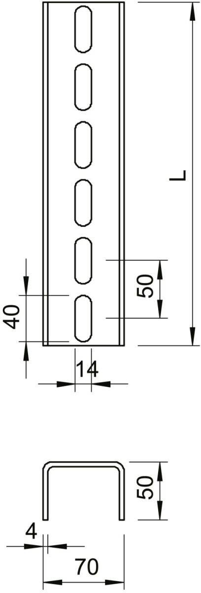 U-Stiel 3-seitig gelocht US 7 150 A2
