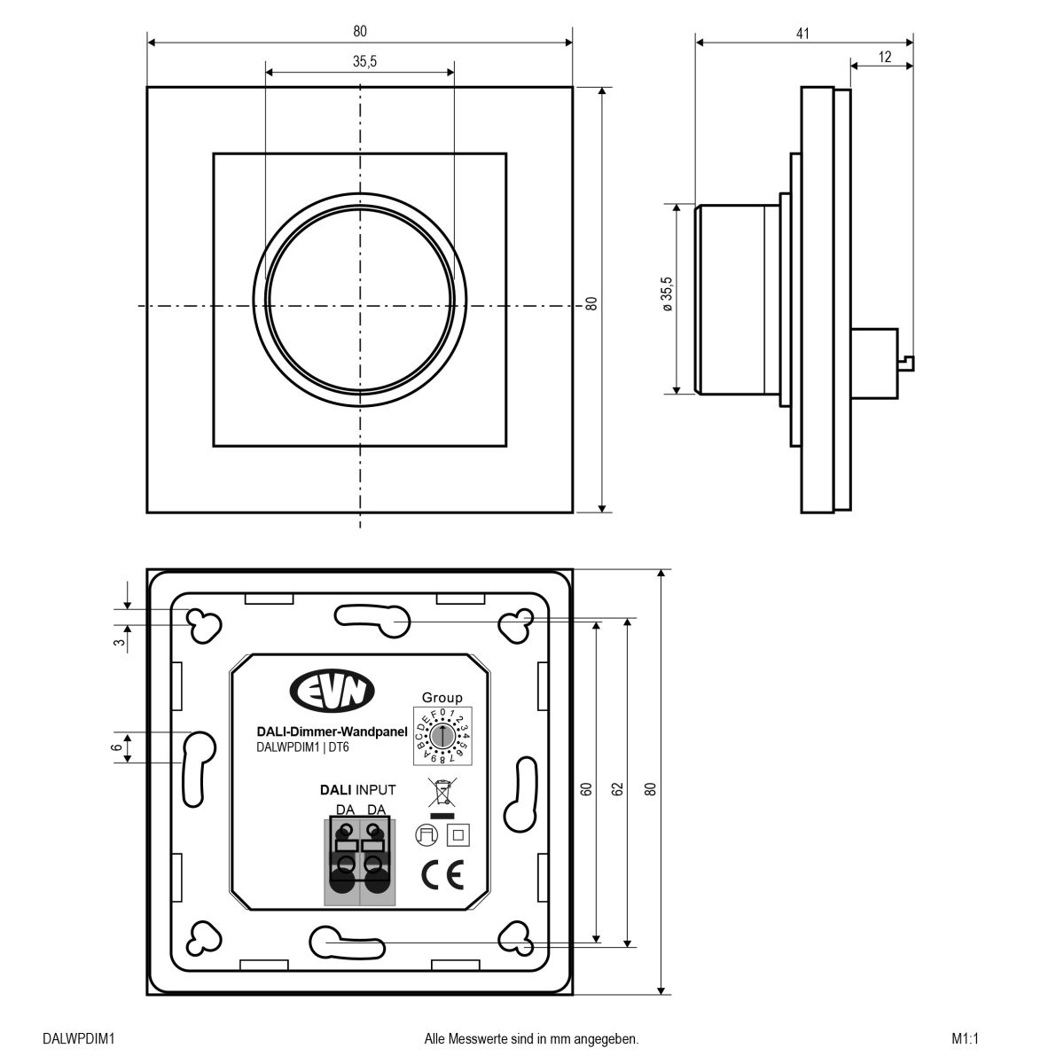 DALI-Wandpanel DALWPDIM1