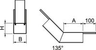 Bogen 45, steigend PLM BR 0810 RW