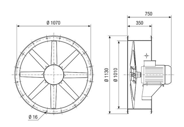 Axial-Rohrventilator DAR 100/4 5,5