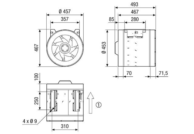 Diagonal-Ventilator EDR 45-2