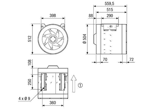 Diagonal-Ventilator EDR 50-2
