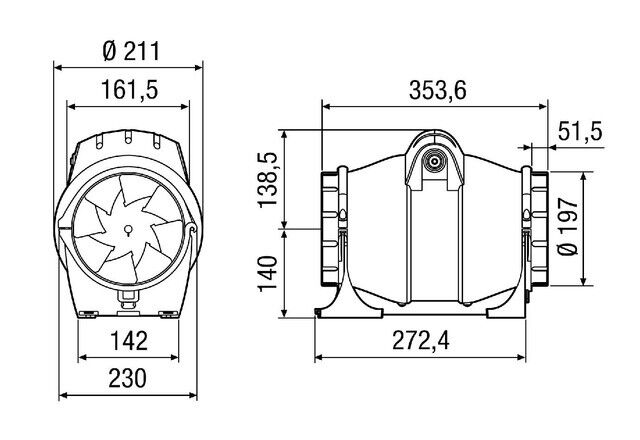 Diagonal-Ventilator ERK 200