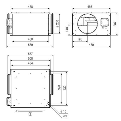 Lüftungsbox ESR 25-3 EC