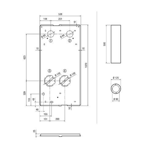 Aufputz Rohbaumontage-Set WS 75 RSAP