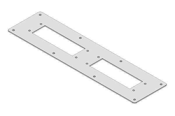 Kabelflanschplatte FPBG355x92-2-RAL7035 Kabelflanschplatte FPBG355x92-2-RAL7035