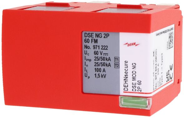 Funkenstrecken-Schutzmodul DSE MOD NG 2P 60 Funkenstrecken-Schutzmodul DSE MOD NG 2P 60