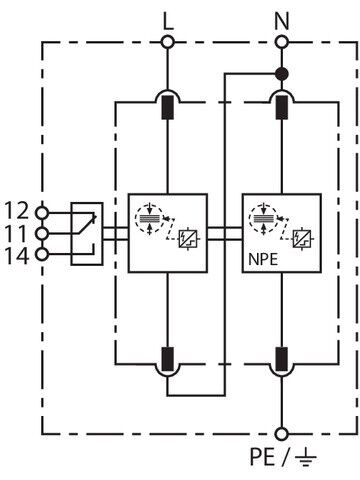Kombiableiter Typ1+2+3 DV M2 TT 2P 255 FM