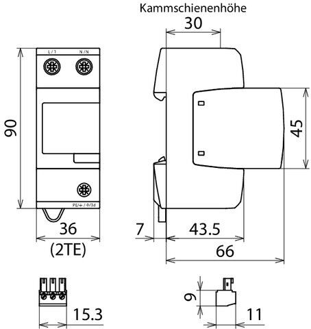 Kombiableiter Typ1+2+3 DV M2 TT 2P 255 FM