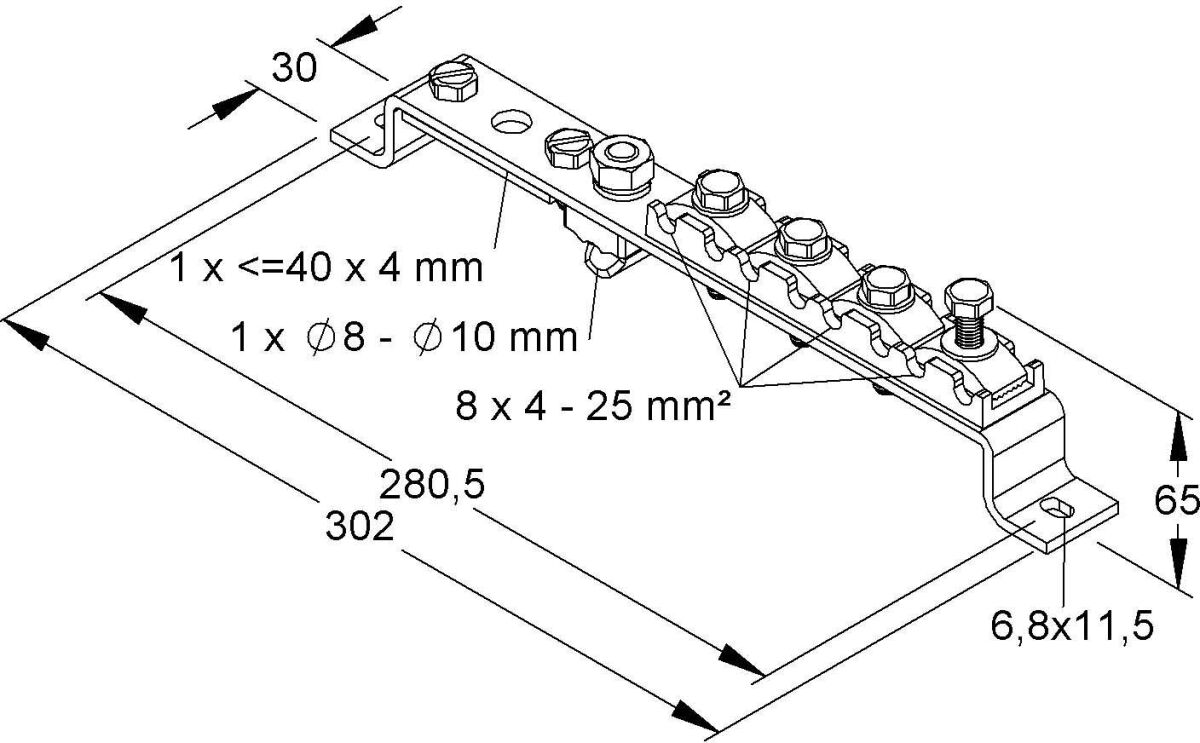 Potentialausgleichschiene 308/2