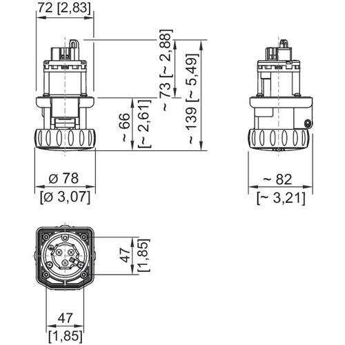 Flanschsteckdose 8573/15-210