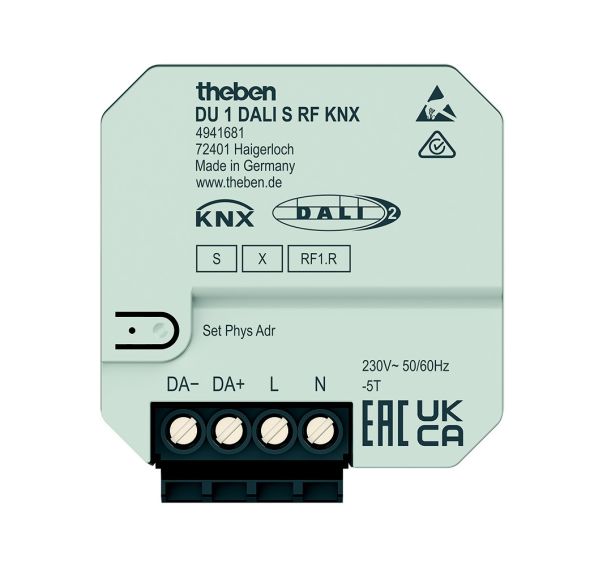 UP 1-fach Funk-DALI-Aktor DU 1 DALI S RF KNX