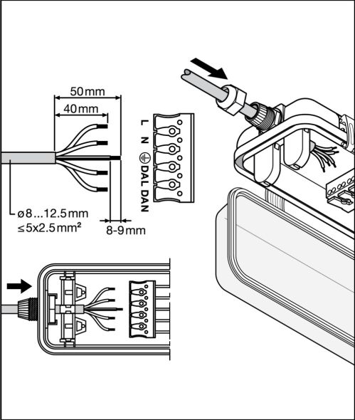 Feuchtraumleuchte Housing DPHOUSDALI1500P2XLP Feuchtraumleuchte Housing DPHOUSDALI1500P2XLP