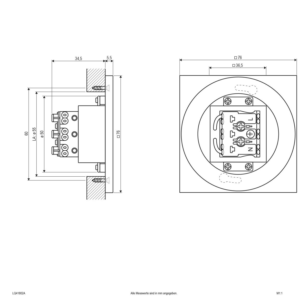 LED-Wandeinbauleuchte anth LQ41802A