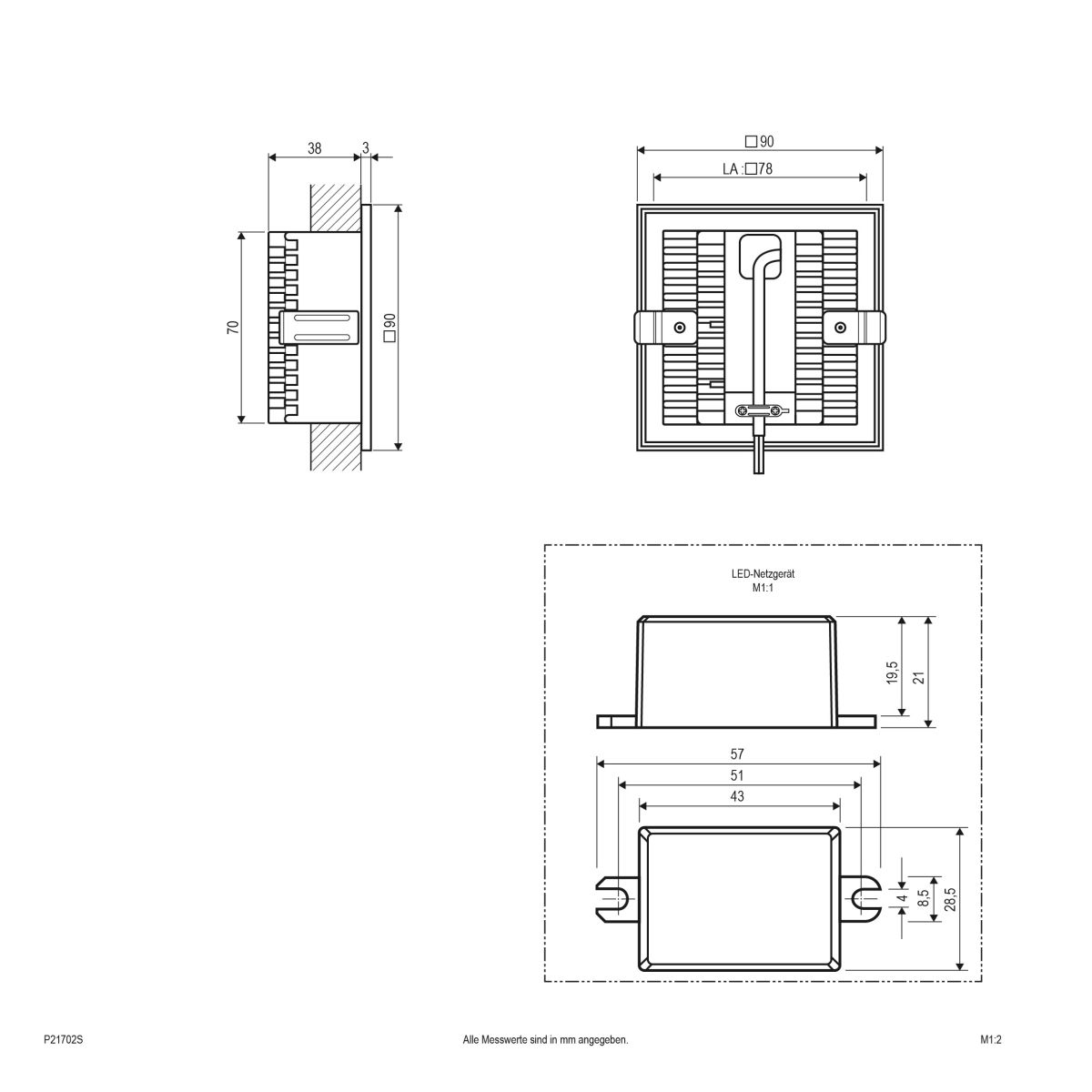 LED-Wandeinbauleuchte P21702S