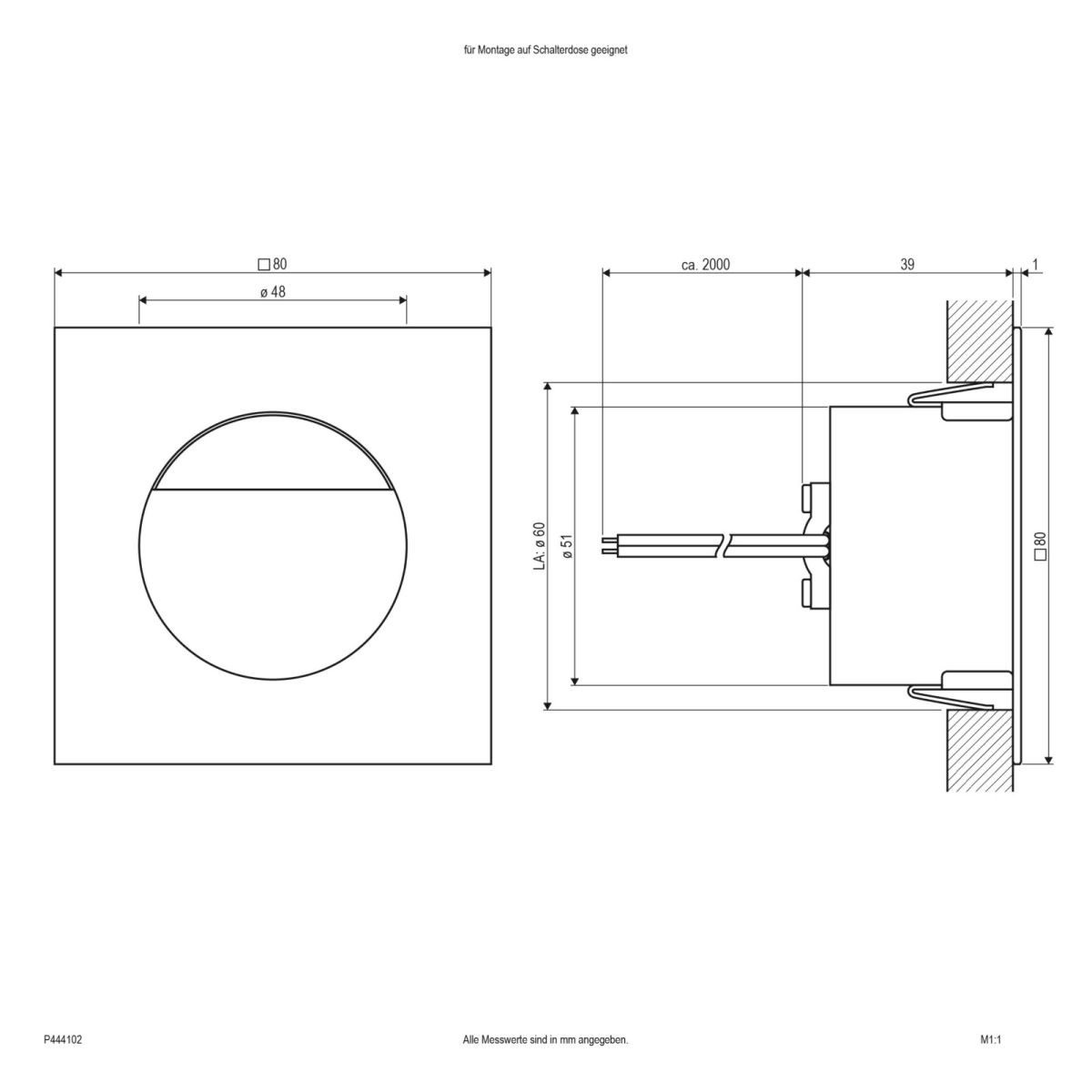 P-LED Wandeinbauleuchte P444102
