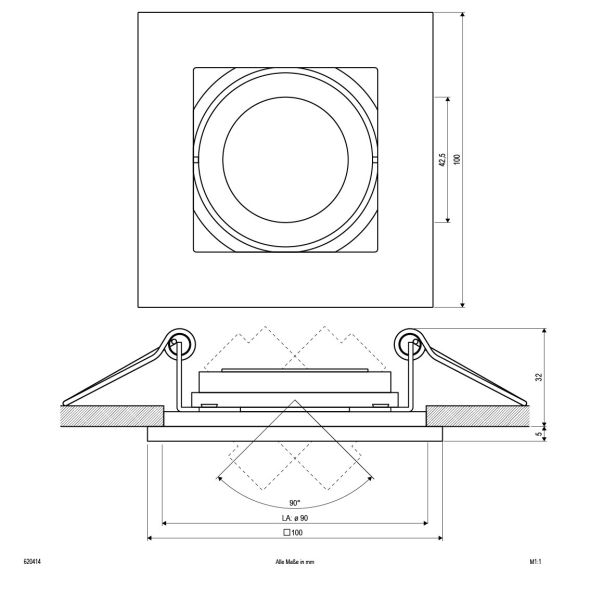 Einbauleuchte quadratisch 620 414 Einbauleuchte quadratisch 620 414