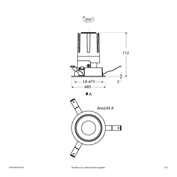 LED-Einbauleuchte modular F01R14SM1330L15P LED-Einbauleuchte modular F01R14SM1330L15P