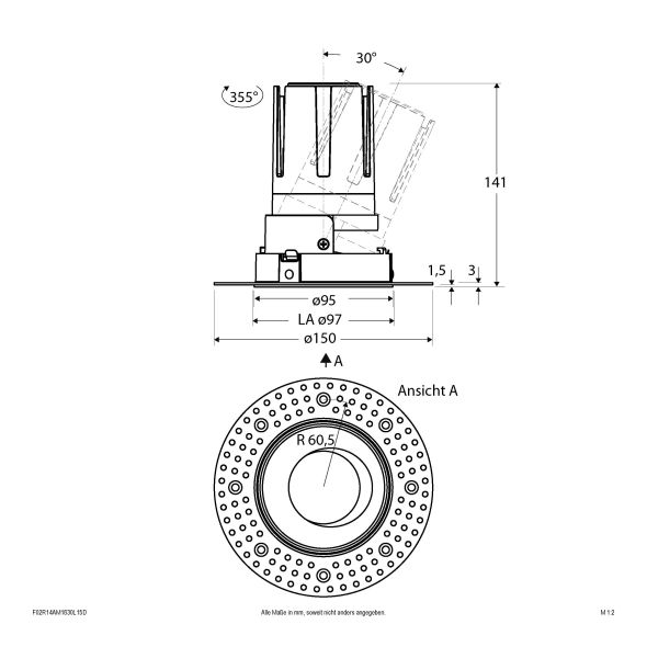 LED-Einbauleuchte modular F02R14AM1830L15D LED-Einbauleuchte modular F02R14AM1830L15D