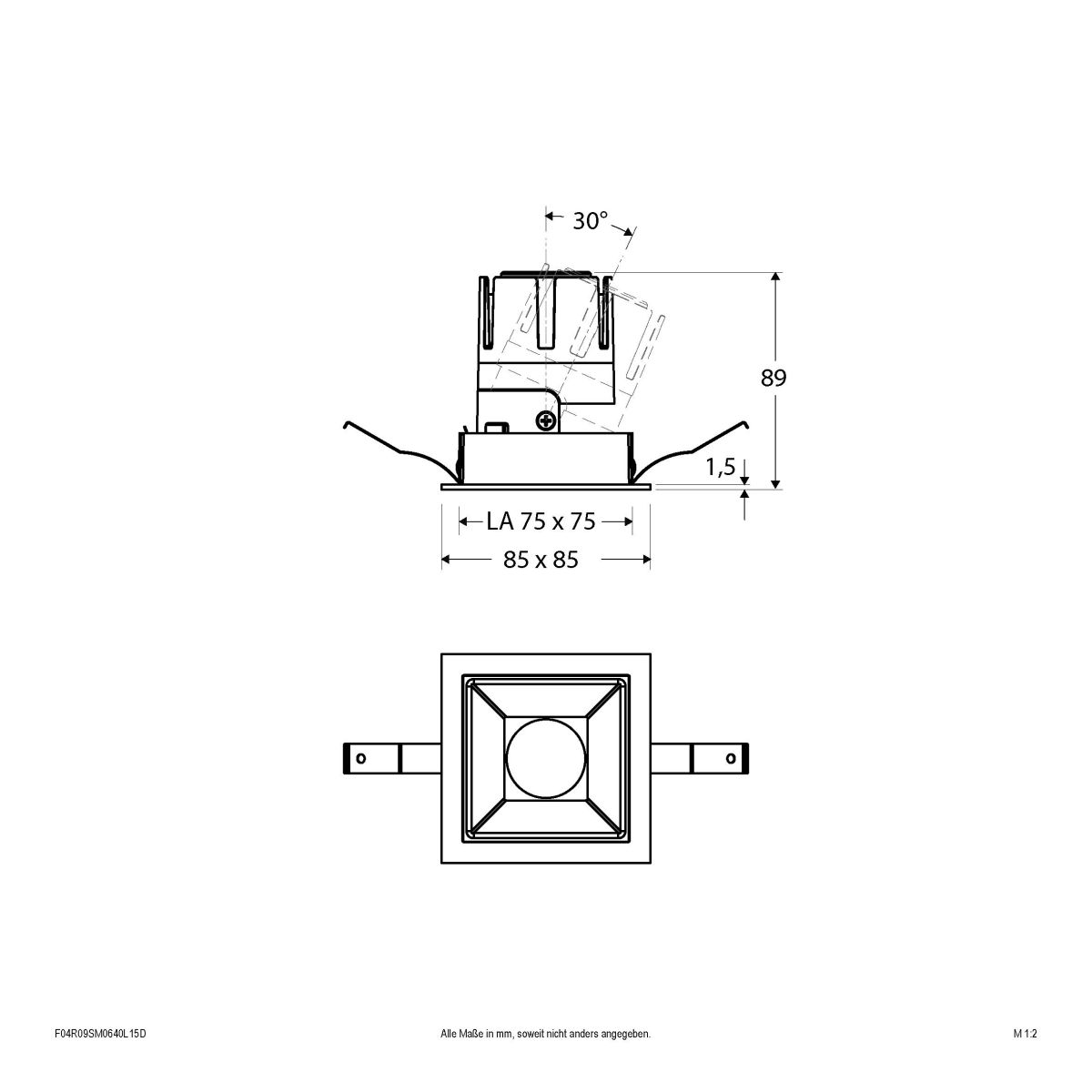 LED-Einbauleuchte modular F04R09SM0640L15D