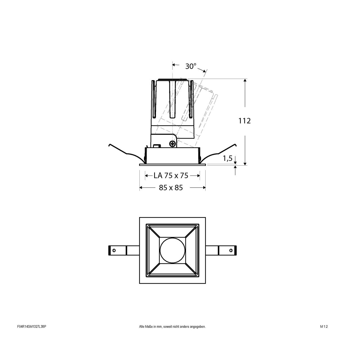LED-Einbauleuchte modular F04R14SM1327L38P