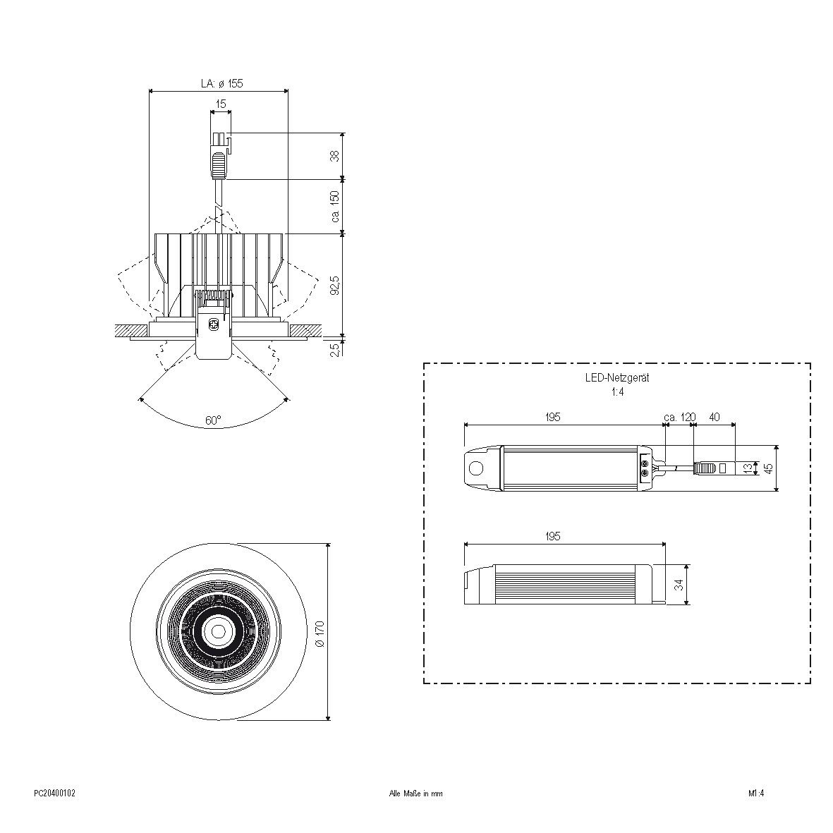LED-Einbauleuchte PC20400102