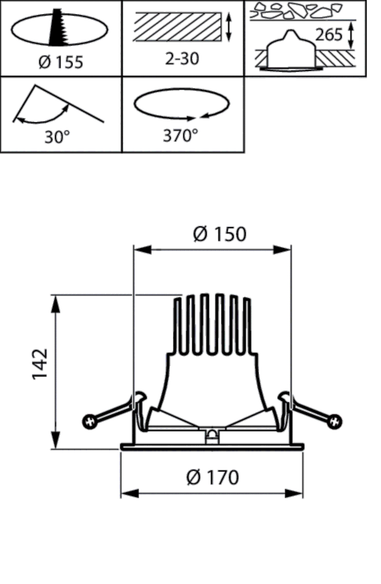 LED-Einbaustrahler RS781B39S827PSUENBWH