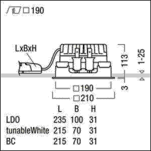 LED-Deckeneinbauleuchte P-INF Q190 #62910671