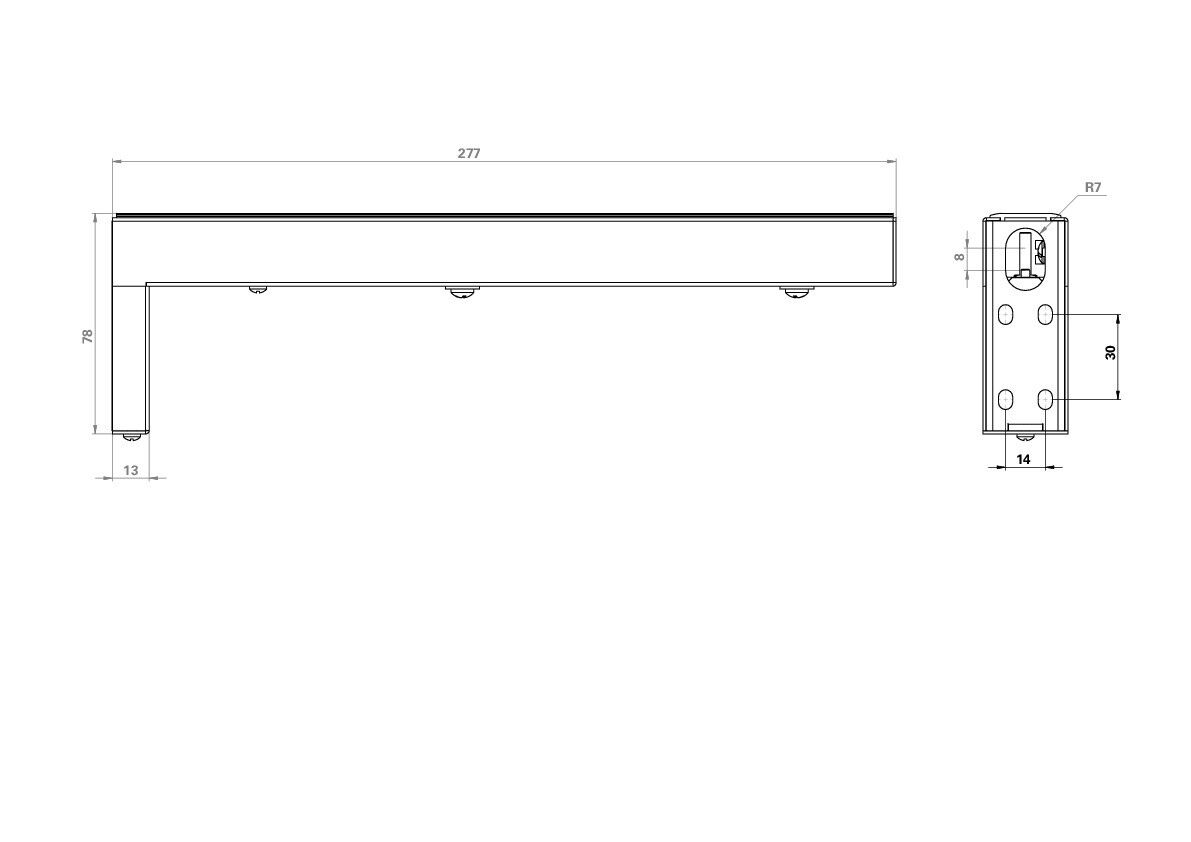 Wandausleger silber AWM001-SI