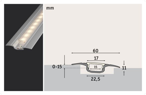 LED-Strip Einbauprofil 708.55 LED-Strip Einbauprofil 708.55