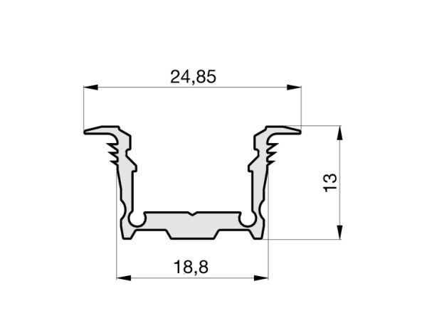 Aluprofil m.Abdeckung 2m FXZA4557