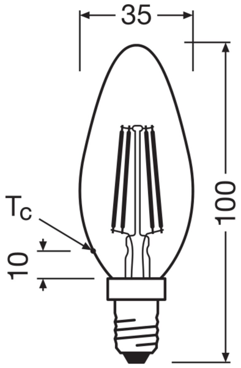 LED-Kerzenlampe E14 LEDCl #4099854253386