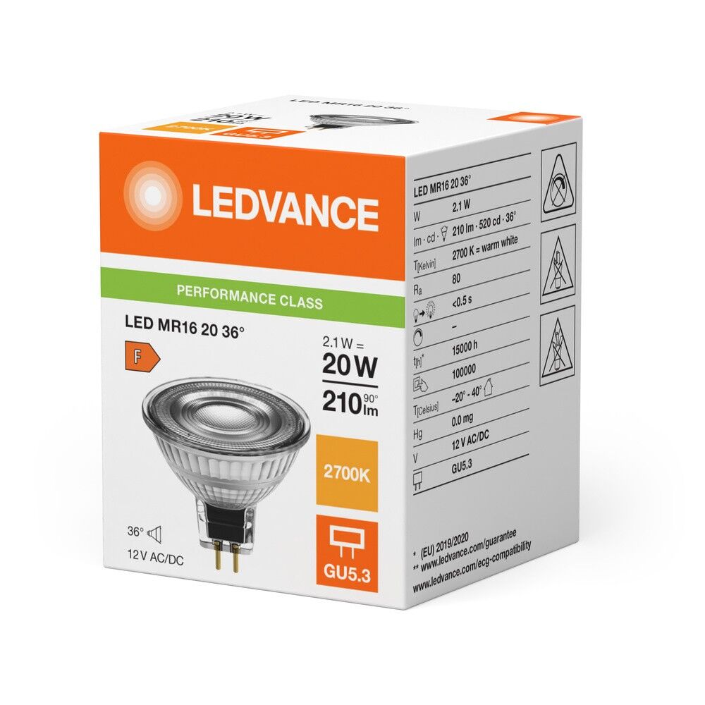 LED-Reflektorlampe MR16 LEDMR162036P2.1W827