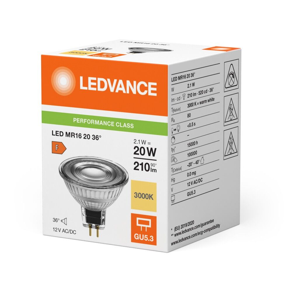 LED-Reflektorlampe MR16 LEDMR162036P2.1W830