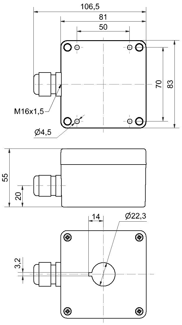 Aufbaugehäuse 1-fach GY 975.109.02