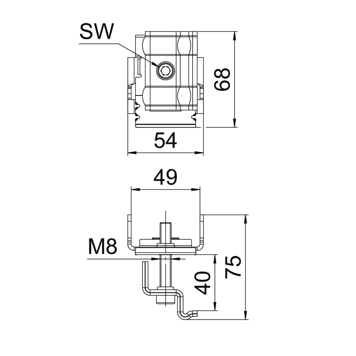 Endklemme für Freiflächens KLE 35 A2