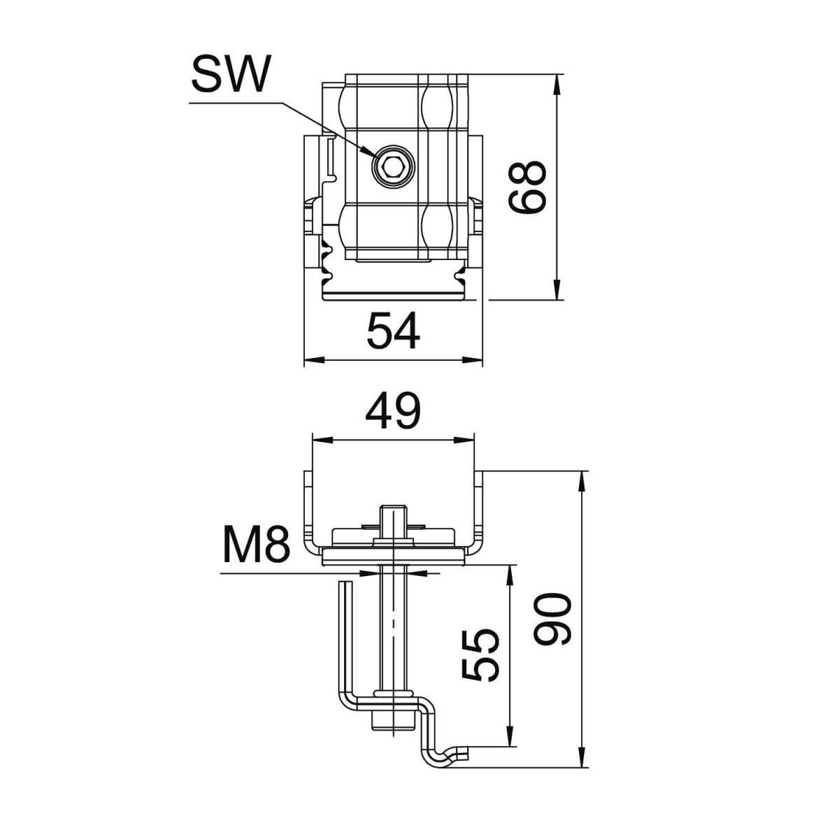 Endklemme für Freiflächens KLE 50 A2