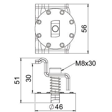 Endklemme mit Feder KLE F 30 A2