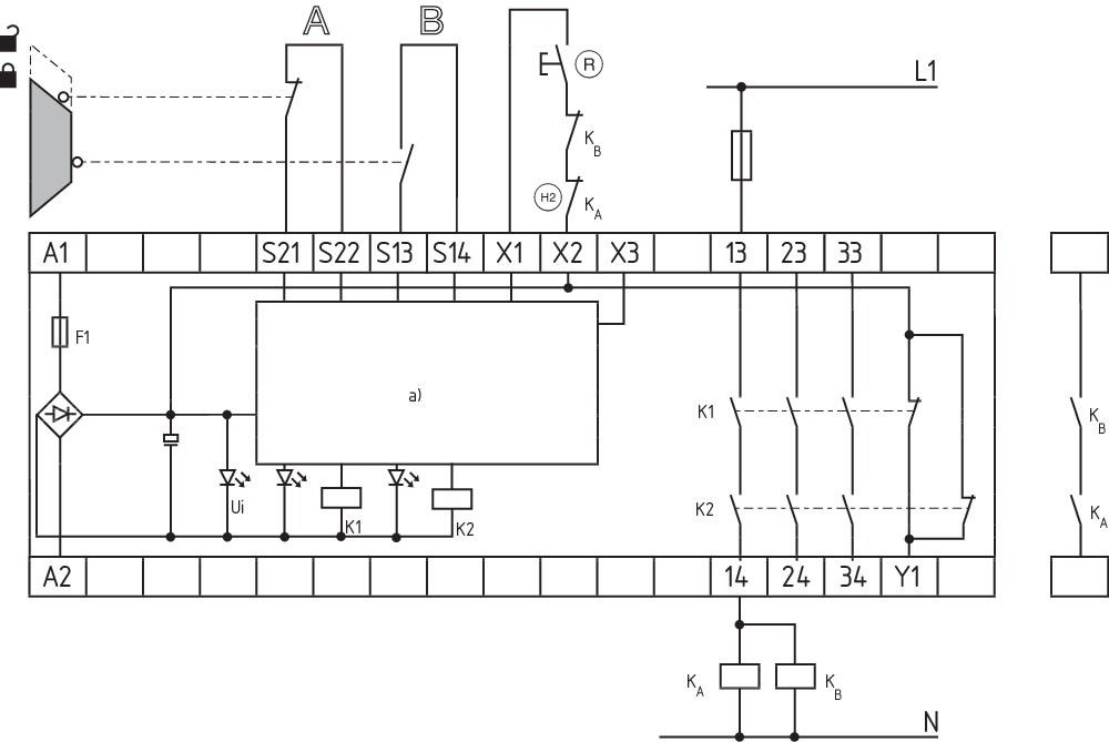 Sicherheits-Relaisbaustein SRB301AN 24VAC/DC