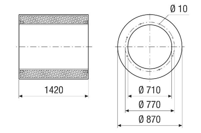 Rohrschalldämpfer RSI 71/2000