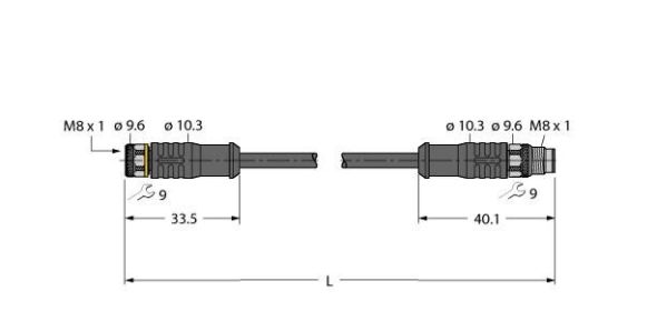 Aktuator- u. Sensorleitung PKGS4M-3-PSGS4M/TXL Aktuator- u. Sensorleitung PKGS4M-3-PSGS4M/TXL