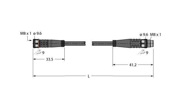 Aktuator- u. Sensorleitung PKG4M-0.3-PSG3M/TXL