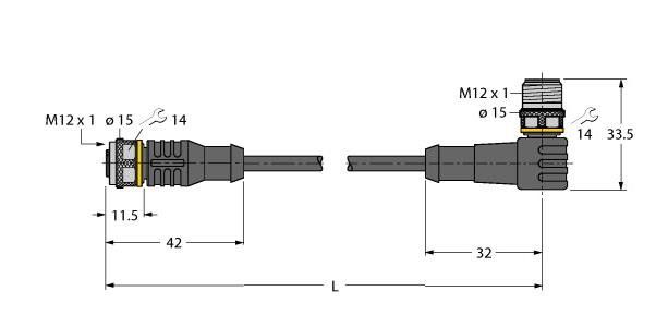 Aktuator- u. Sensorleitung RKC4.4T1.5WSC4.4TTXL