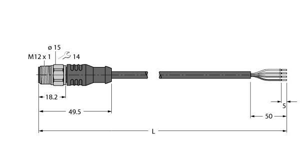 Aktuator- u. Sensorleitung RSCV4.4T-1.5/TEL
